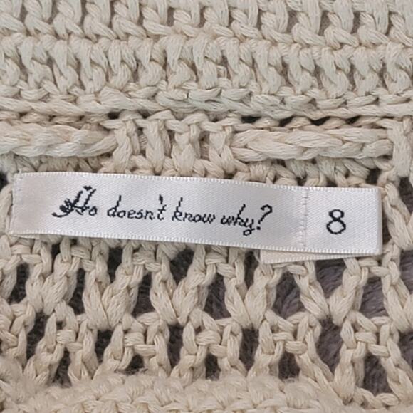 Summer Boho Crochet Mini Skirt Swimsuit Cover Women's Size 8 - Picture 6 of 14